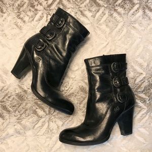 Born Black Leather Booties